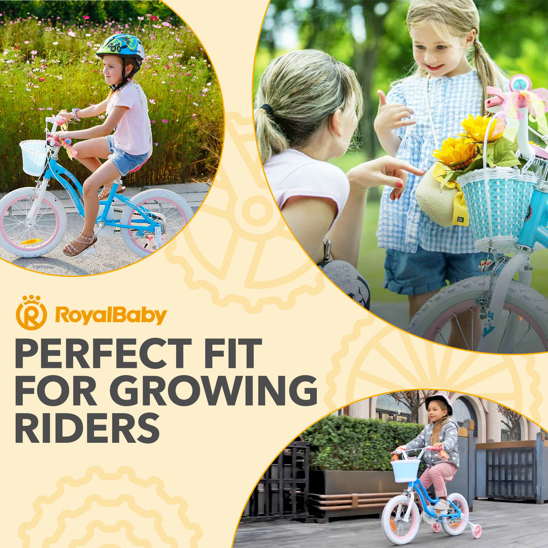 RoyalBaby Stargirl Children's Outdoor Bicycle 12 Inch with Training Wheels, Blue - VMInnovations
