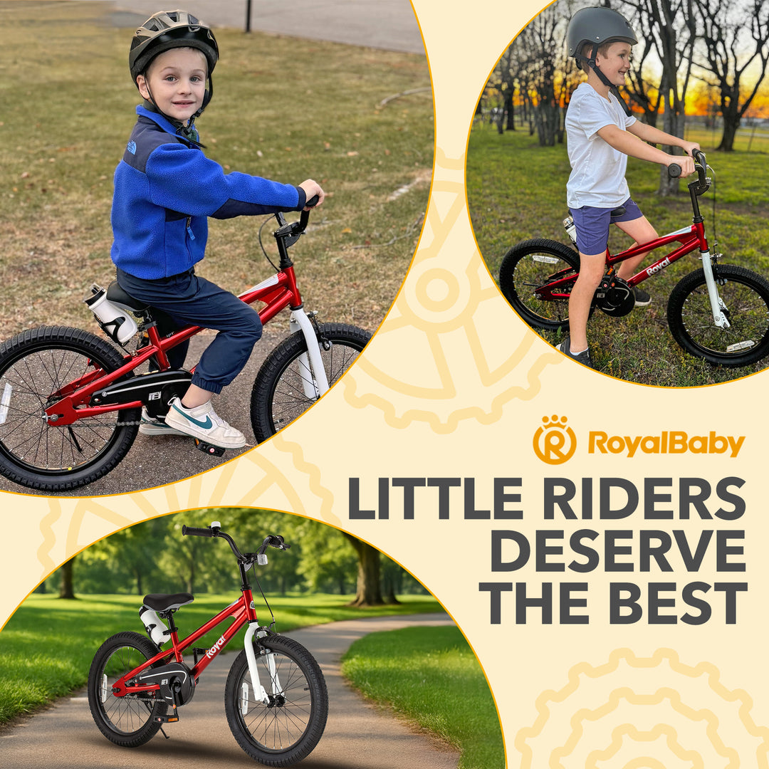 RoyalBaby Freestyle Outdoor Kid's Sporty Bicycle with Kickstand, 18 Inch, Red