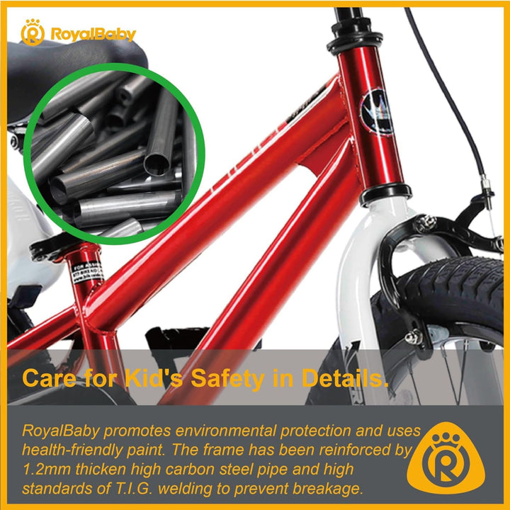 RoyalBaby Freestyle Outdoor Kid's Sporty Bicycle with Kickstand, 18 Inch, Red - VMInnovations