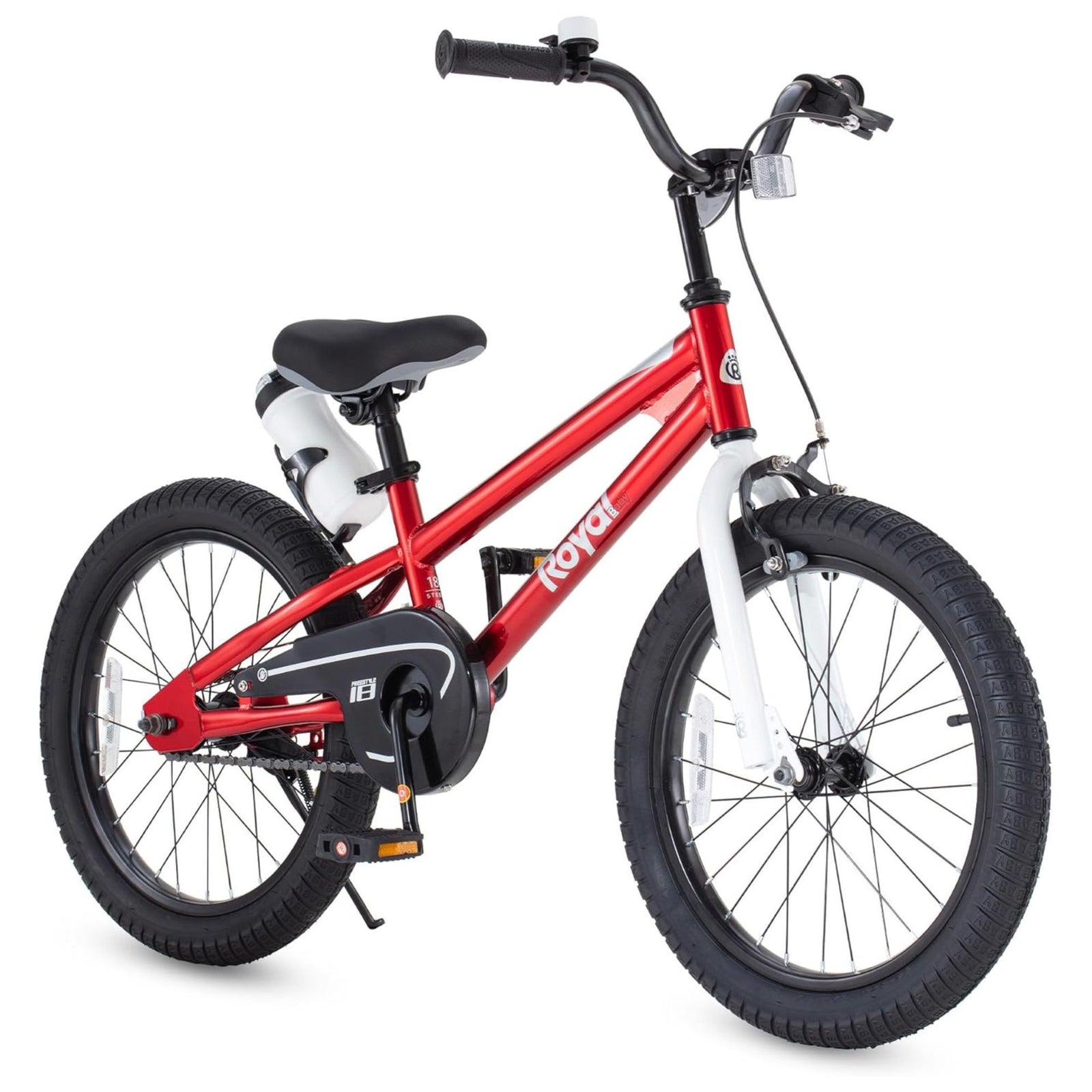 RoyalBaby Freestyle Outdoor Kid's Sporty Bicycle with Kickstand, 18 Inch, Red - VMInnovations