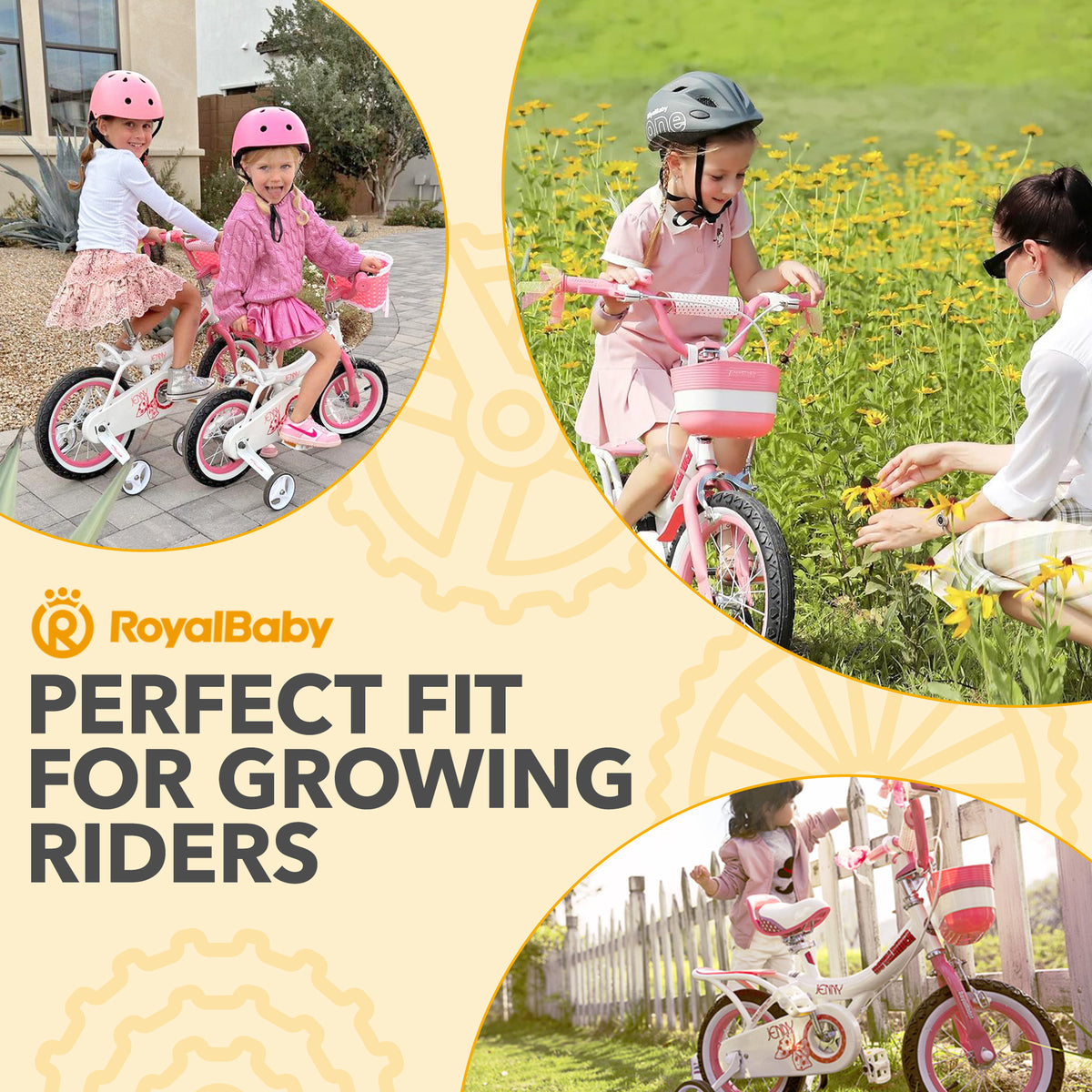 RoyalBaby Princess Girl Kids Bicycle 12" with Training Wheels, Bunny/Pink Purple