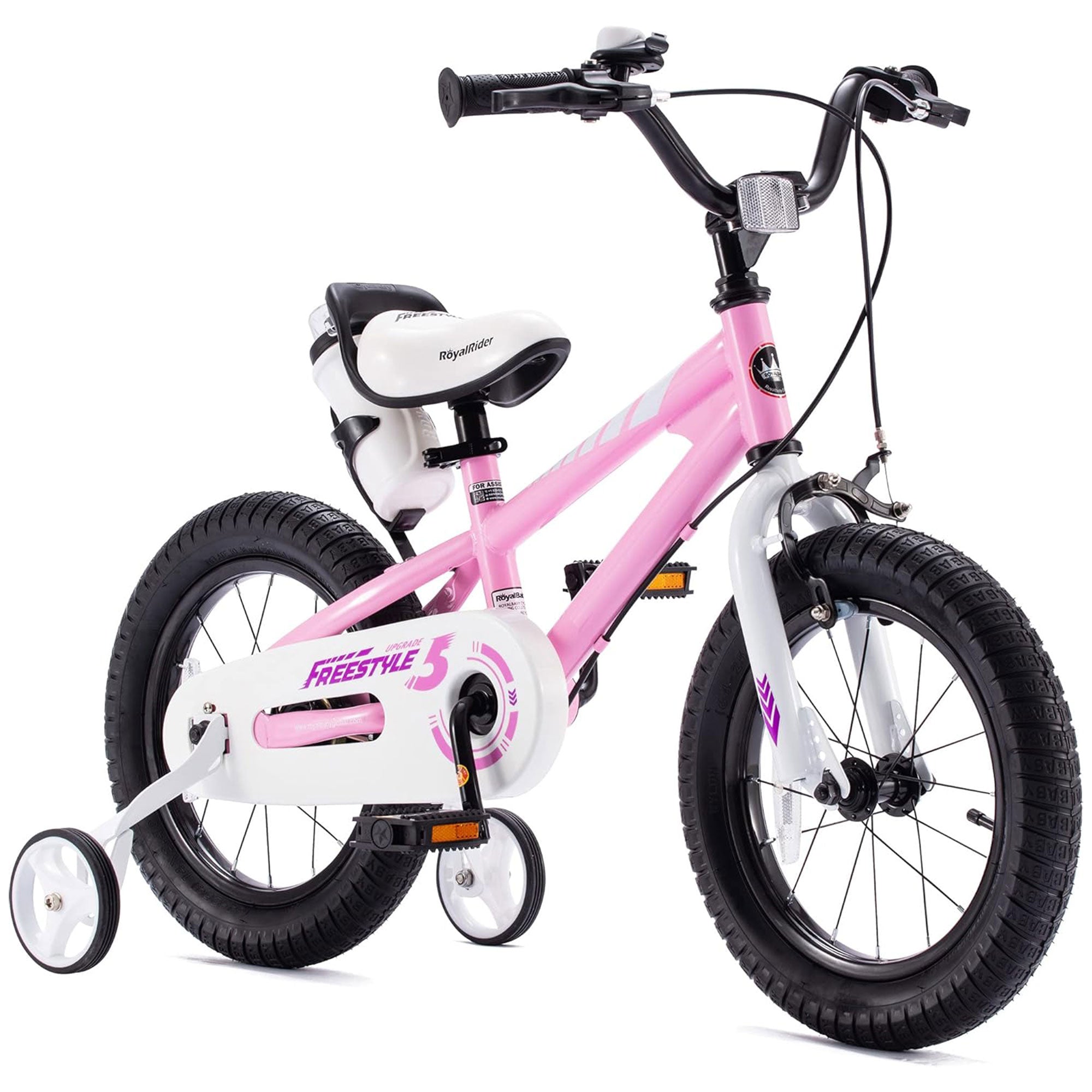 RoyalBaby Freestyle Outdoor Kid's Bicycle with Training Wheels, 12" (Open Box) - VMInnovations