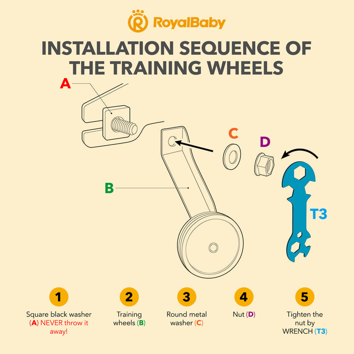 RoyalBaby Freestyle Outdoor Kid's Bicycle Training Wheels, 14", Blue (Open Box) - VMInnovations