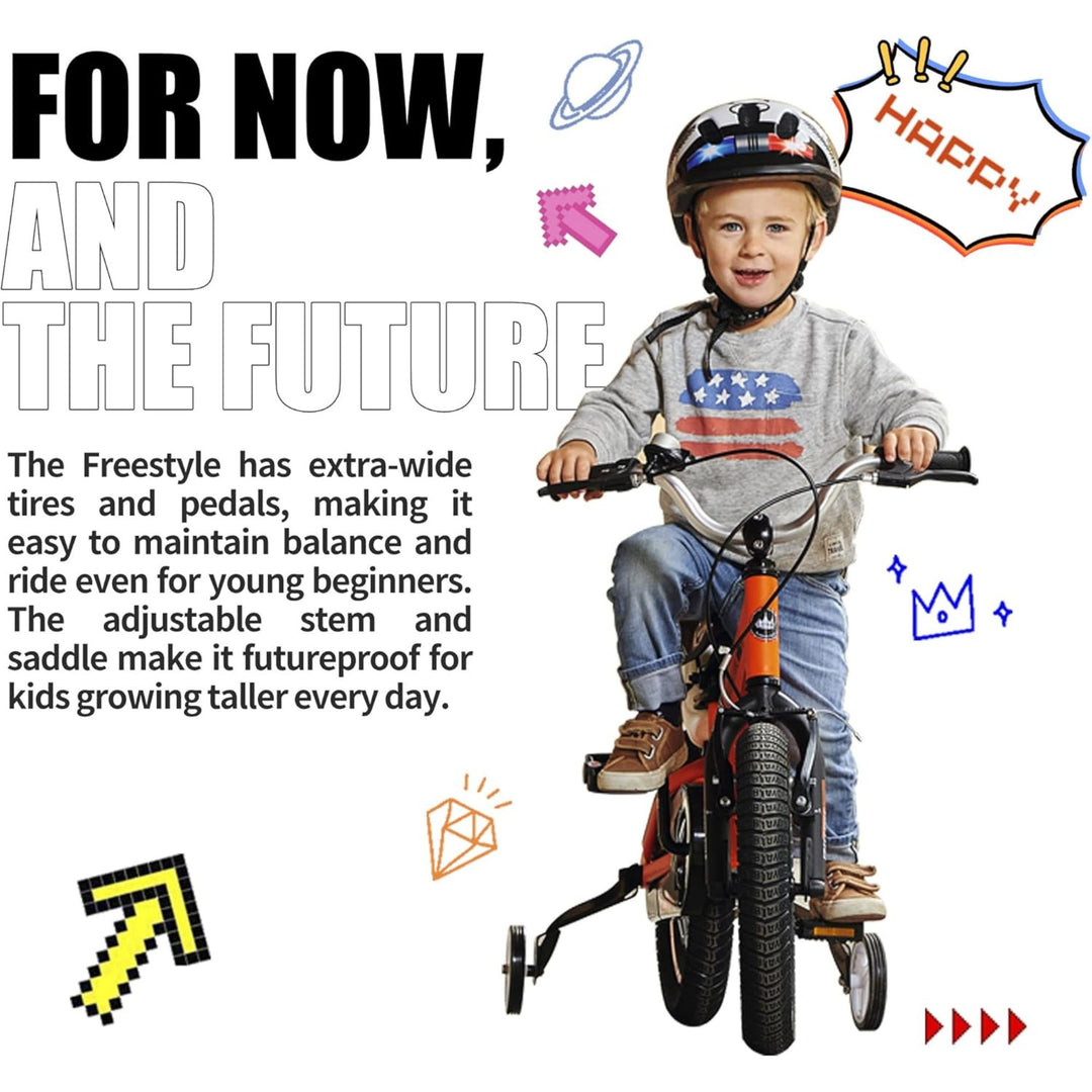 RoyalBaby Freestyle Outdoor Kid's Sporty Bicycle with Kickstand, 18 Inch, Blue - VMInnovations