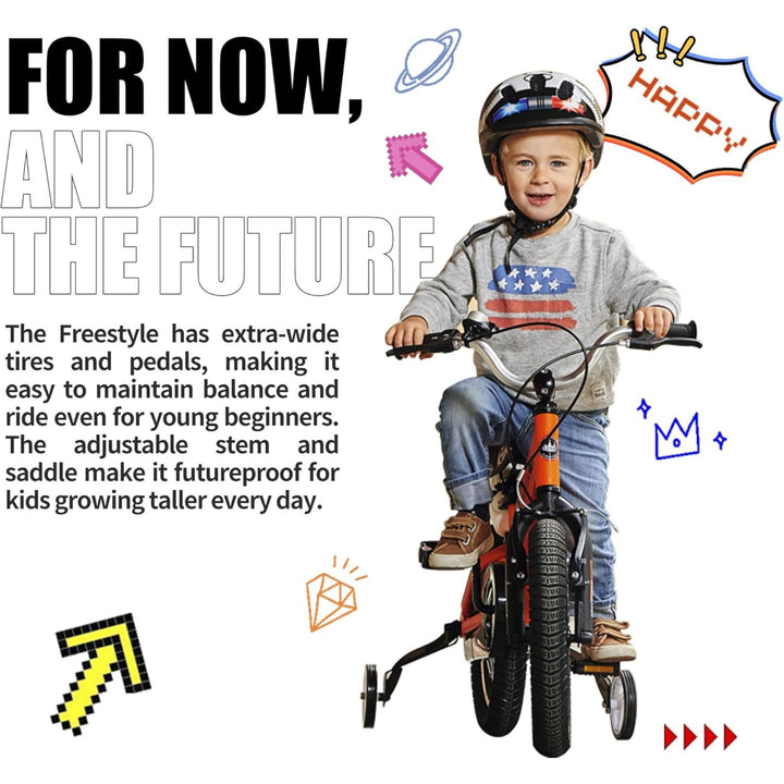 RoyalBaby Freestyle Outdoor Kid's Sporty Bicycle with Kickstand, 18 Inch, Blue - VMInnovations