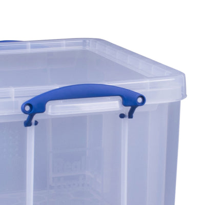 Really Useful Box 32 Liter Storage Container w/Snap Lock Handles, Clear (3 Pack)