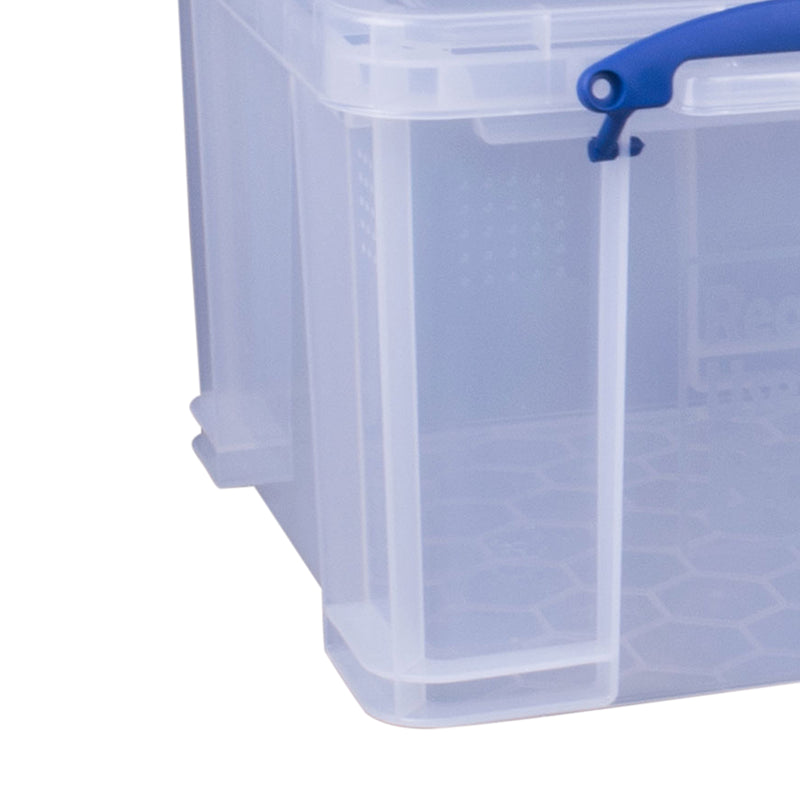 Really Useful Box 32 Liter Storage Container w/Snap Lock Handles, Clear (3 Pack)