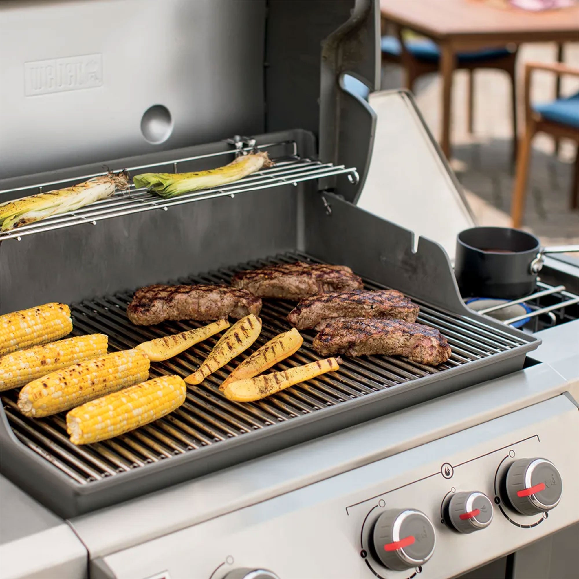Weber Genesis II SE-330 Stainless Steel 3 Burner Liquid Propane Gas Grill, Black - VMInnovations