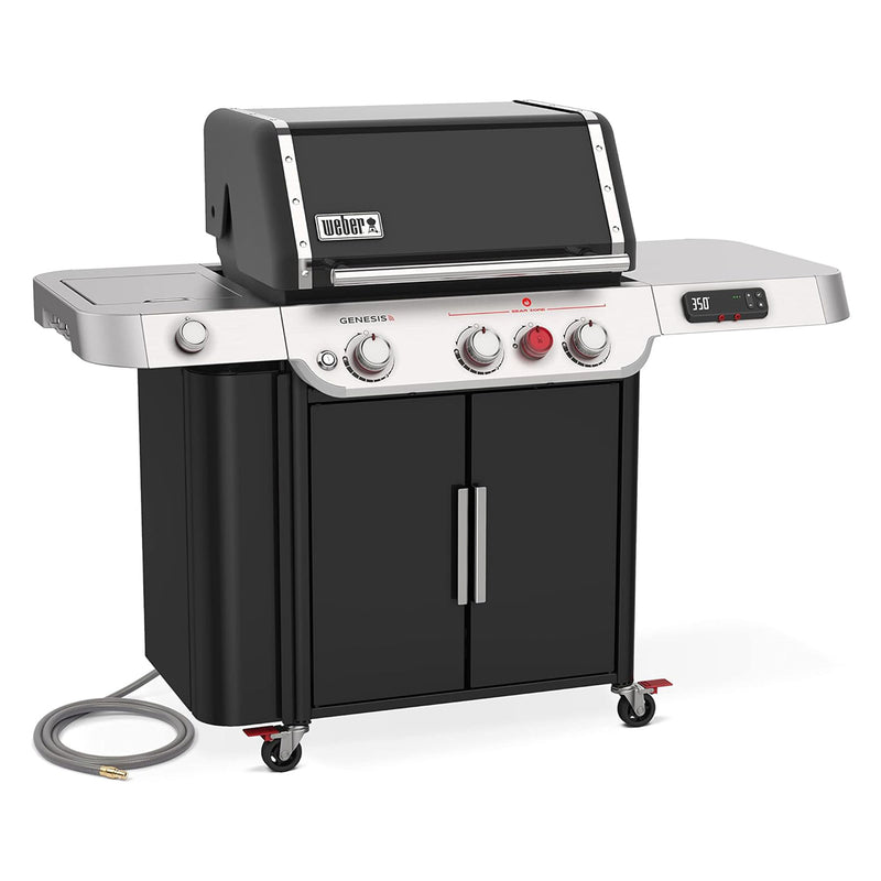 Weber Genesis EX-315 Outdoor 3 Burner Smart Natural Gas Barbecue Grill, Black