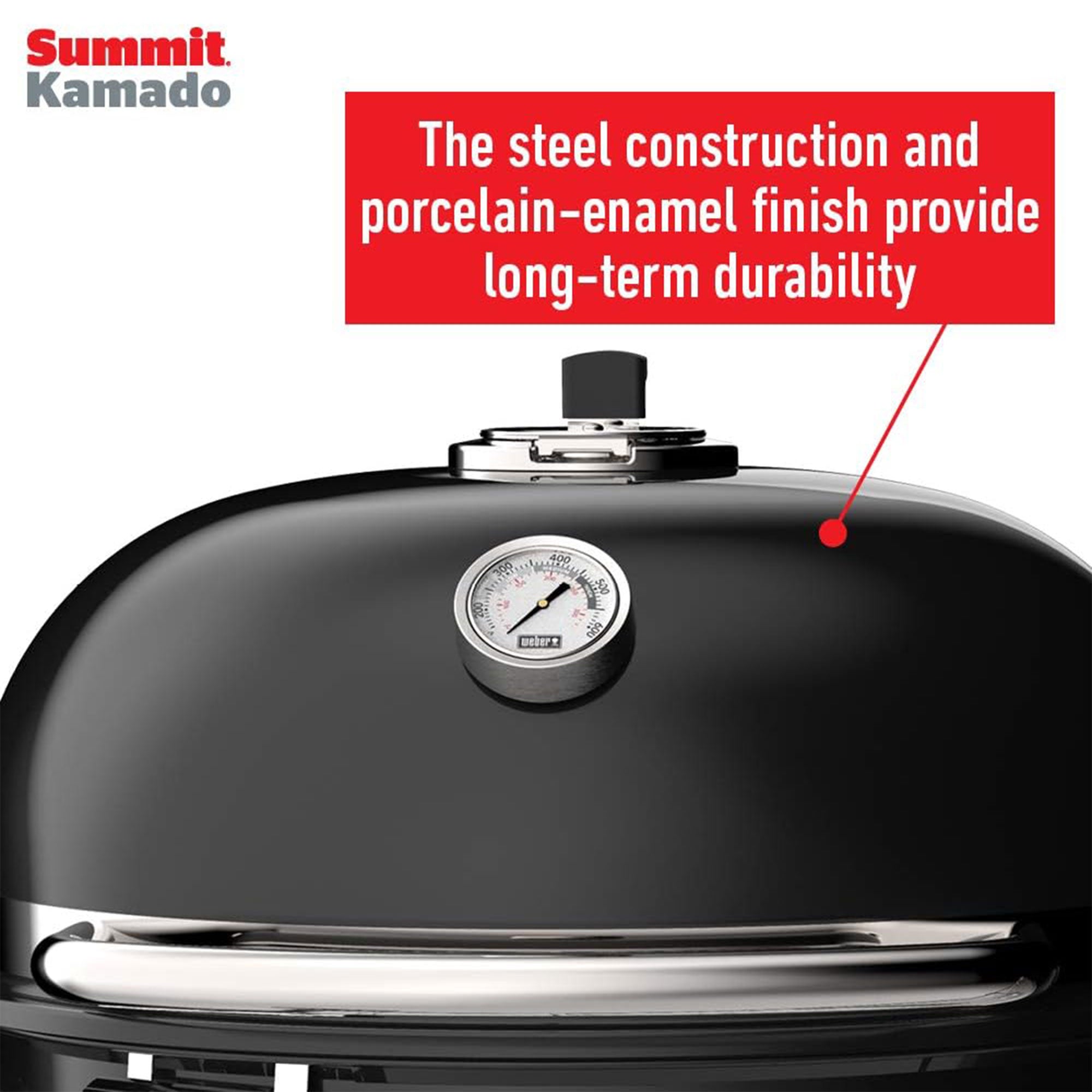 Weber Summit Kamado E6 Charcoal Grill w/Built In Stainless Steel Lid, Black - VMInnovations