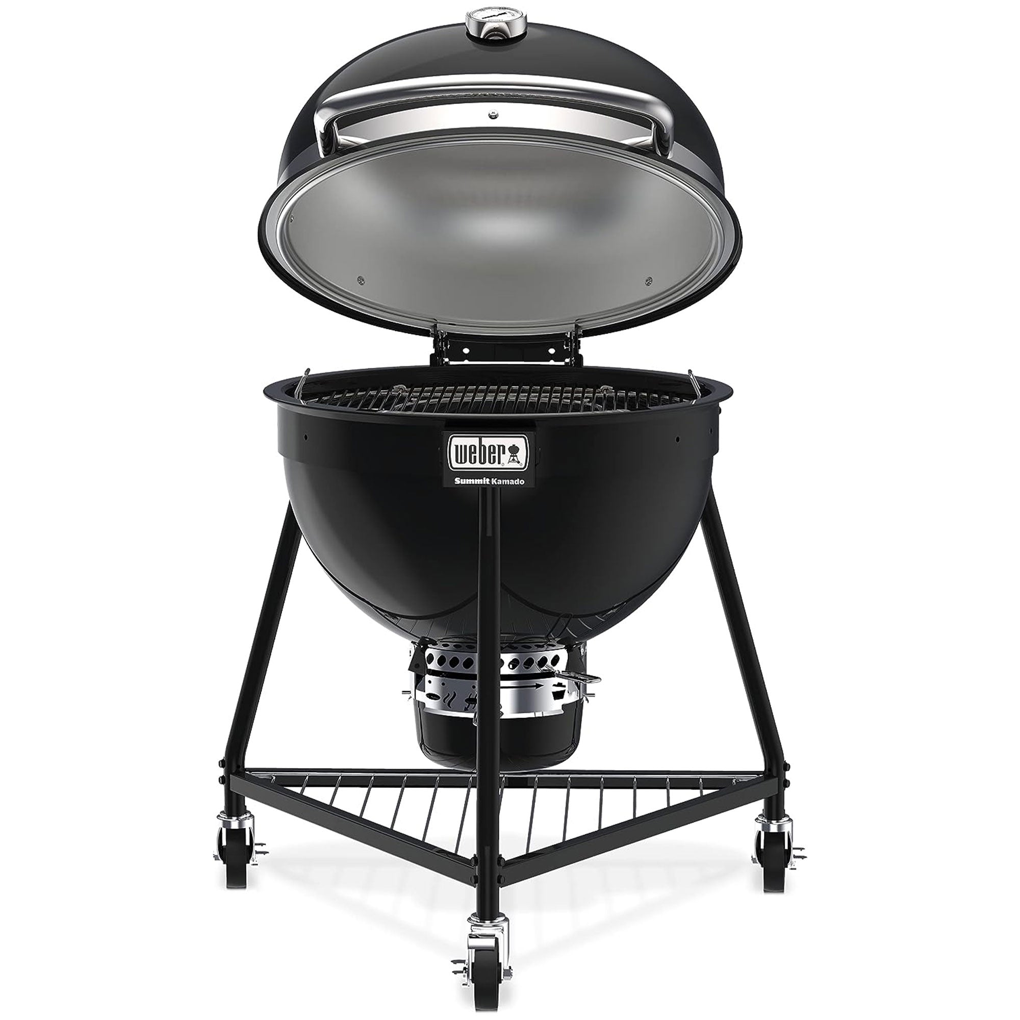 Weber Summit Kamado E6 Charcoal Grill w/Built In Stainless Steel Lid, Black - VMInnovations