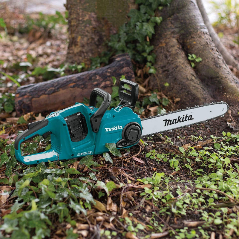 Makita LXT 36 Volt 16 Inch 4.0Ah Battery Powered Brushless Chainsaw Kit, Teal