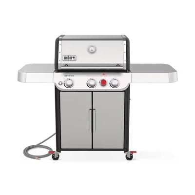 Weber Genesis S-325s Outdoor Stainless Steel 3 Burner Natural Gas Grill, Silver