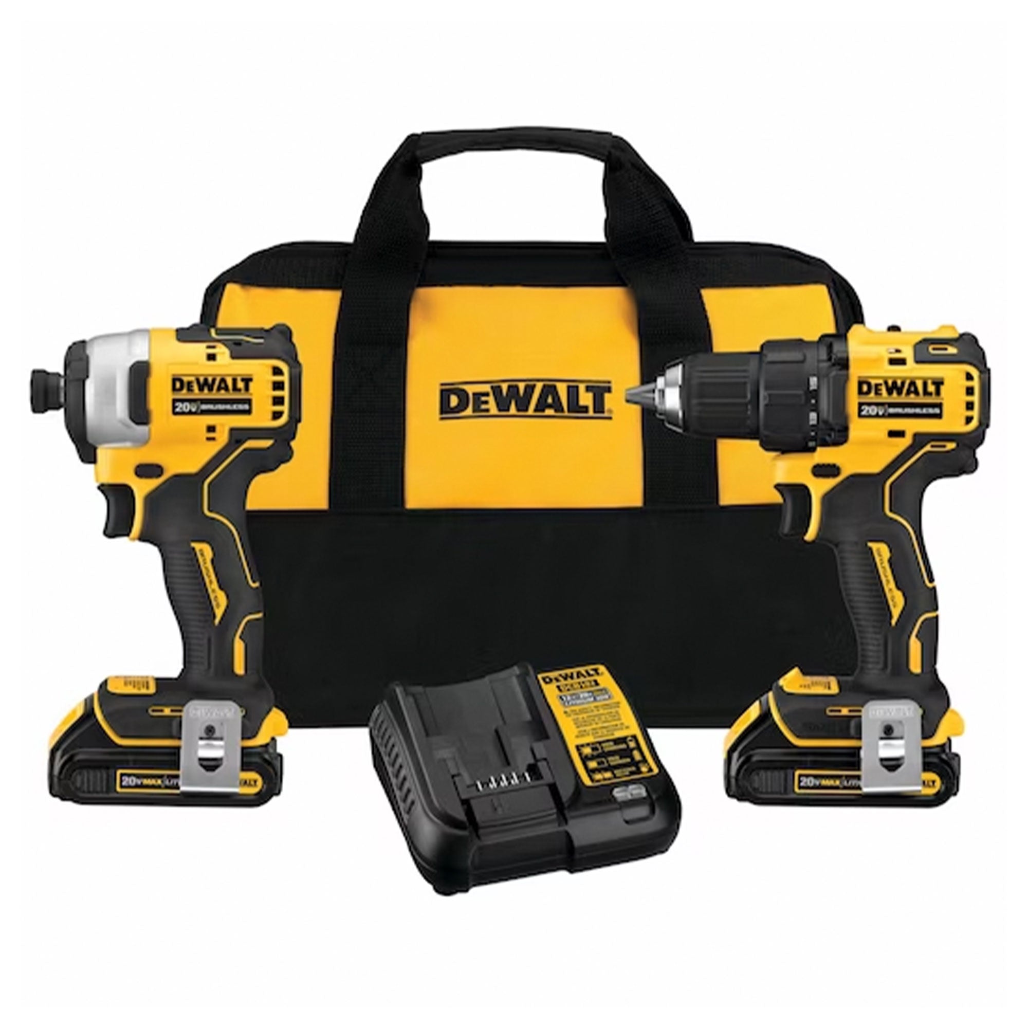 DeWalt ATOMIC 20 Volt MAX Brushless Cordless Drill and Impact Driver Combo Kit - VMInnovations