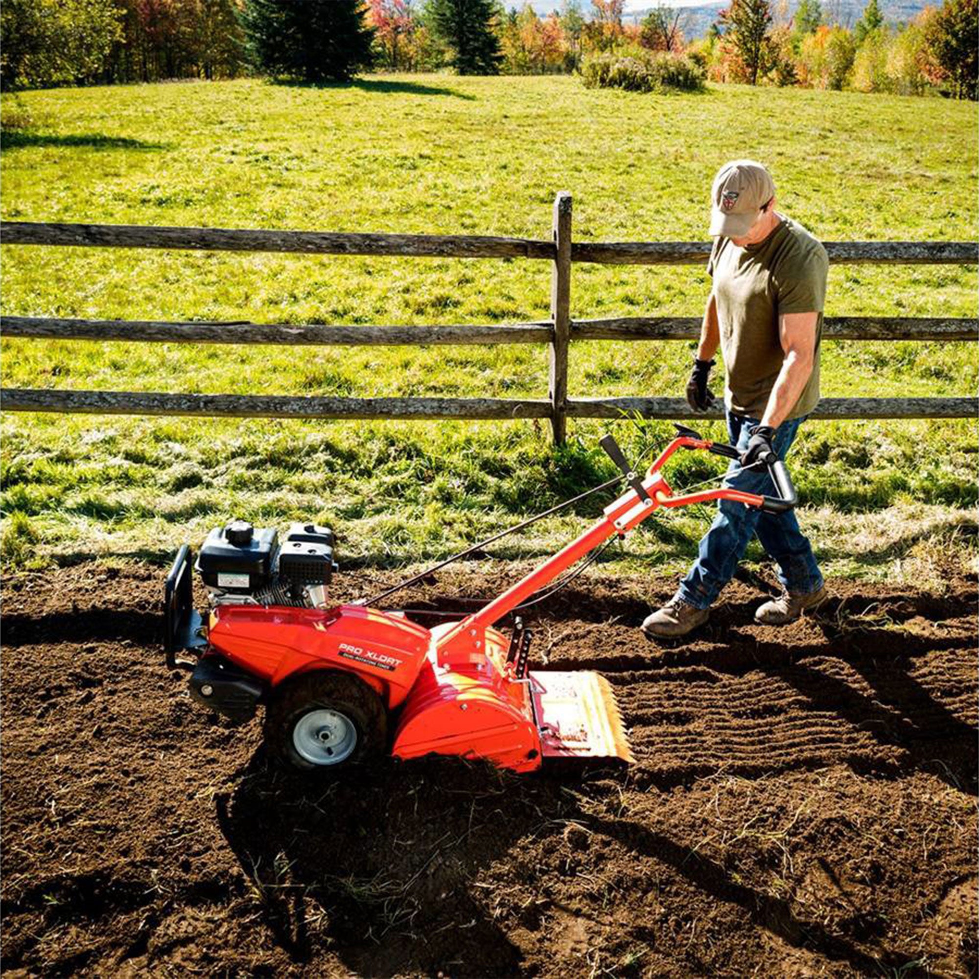 DR 11 Inch Rear Tine Walk Behind Rototiller Tiller with Counter Rotating Tines - VMInnovations