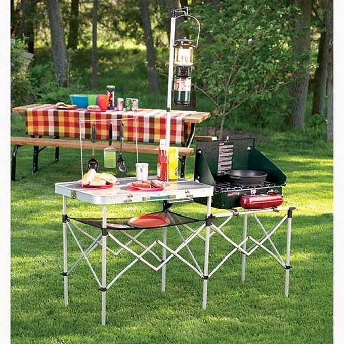 Coleman Portable Camp Pack-Away Kitchen w/Tabletop Food Prep Area & Lantern Hook