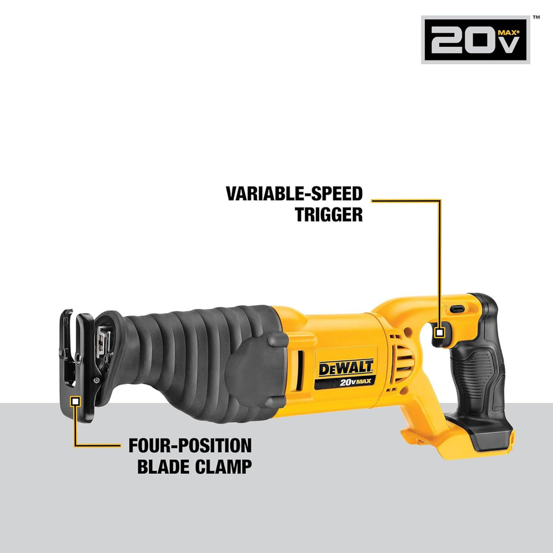 DeWalt 20V MAX 4 Tool Combo Kit w/ Reciprocating & Circular Saws & LED Worklight - VMInnovations