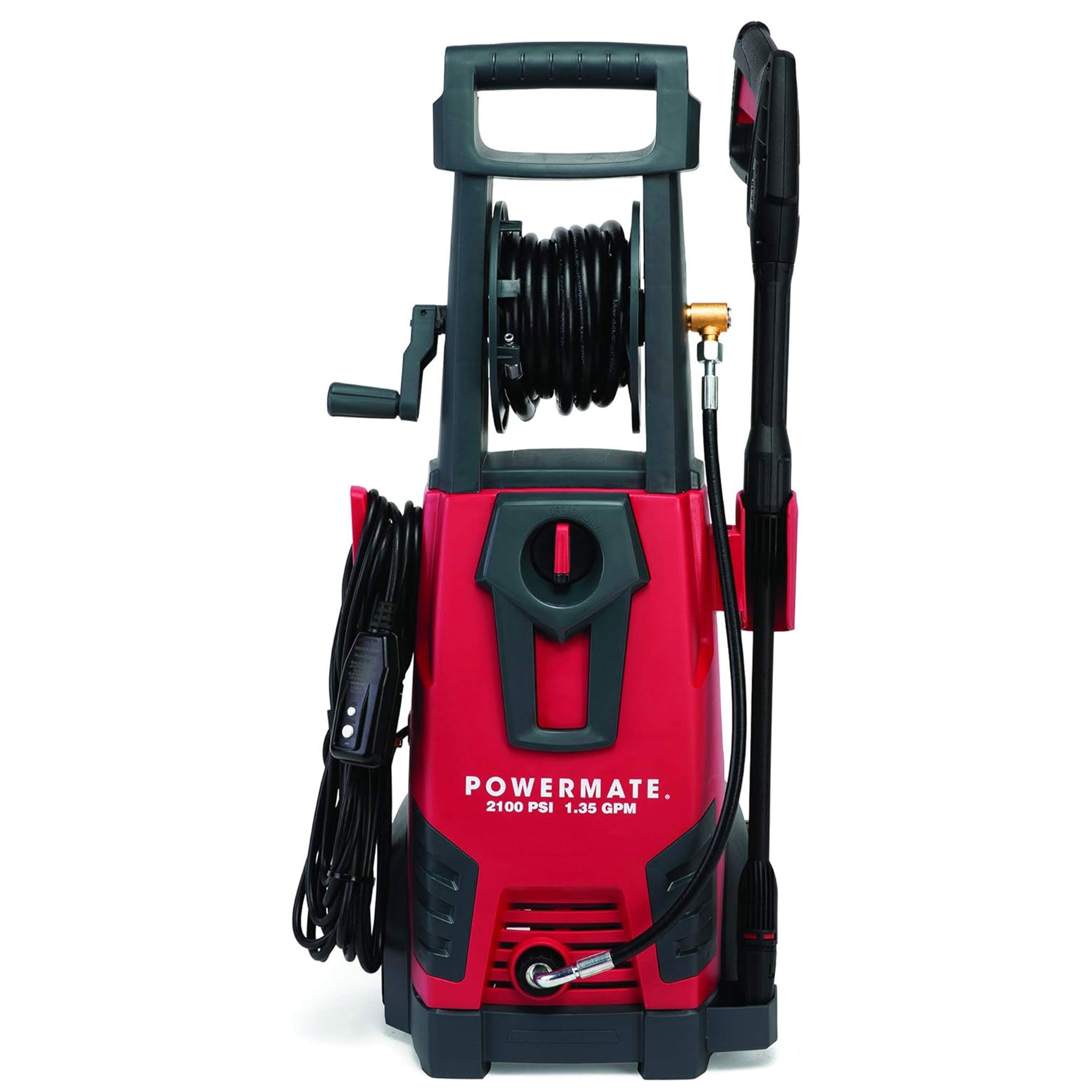 Powermate 2100 PSI Water Electric Pressure Washer w/Onboard Storage, Red (Used) - VMInnovations