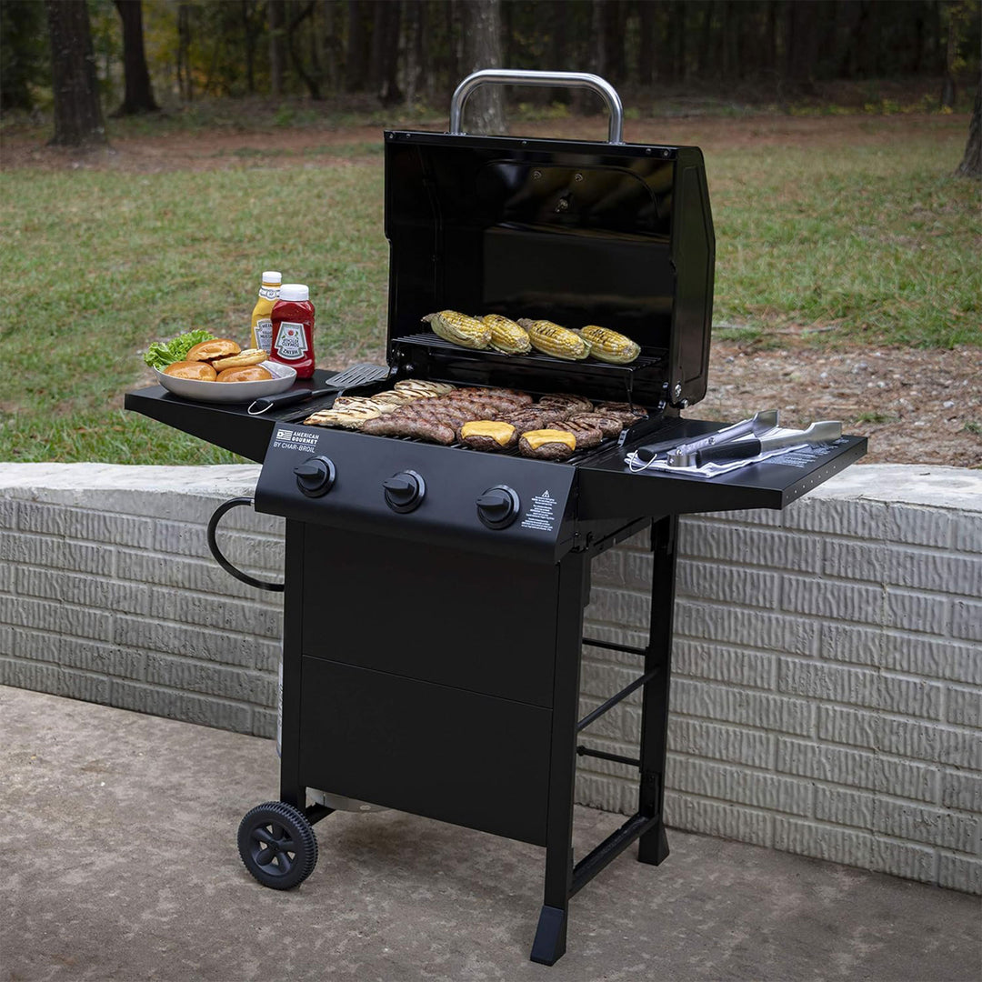 Char-Broil American Gourmet 3 Burner Cart Style Liquid Propane Gas Grill, Black - VMInnovations