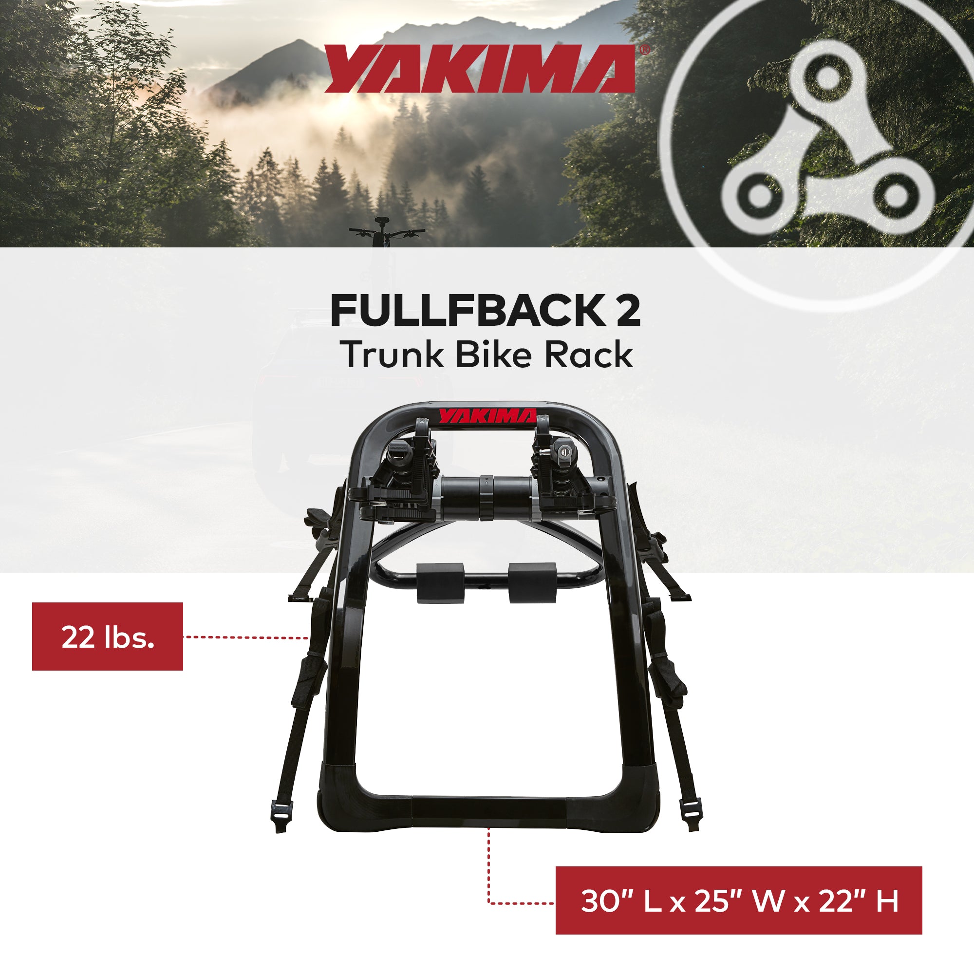 Yakima FullBack 2 Bike Capacity Trunk Bike Strap Rack w/ZipStrips (Open Box) - VMInnovations