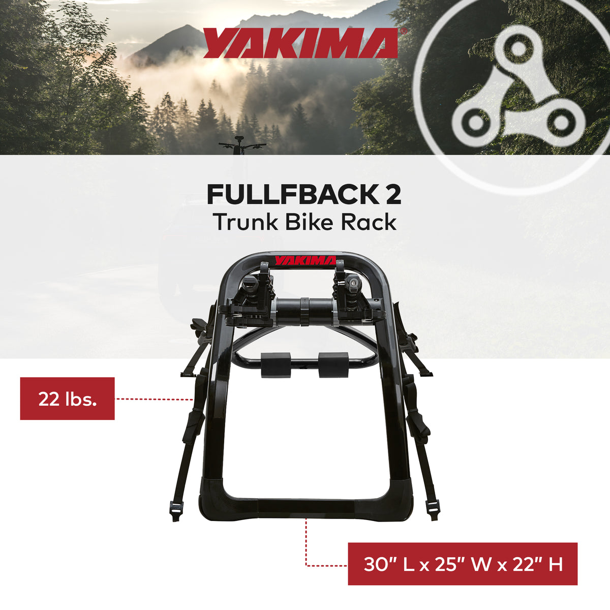 Yakima FullBack 2 Bike Capacity Trunk Bike Strap Rack with ZipStrips, Black (For Parts)