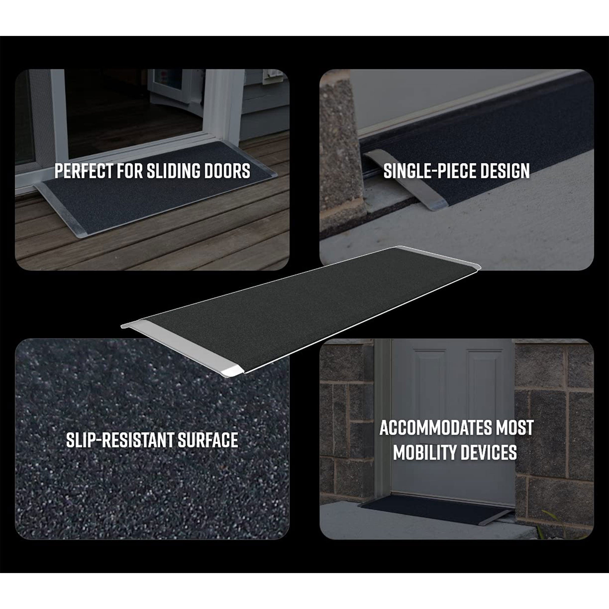EZ-ACCESS 32 x 10" Portable Angled Entry Plate Threshold Ramp, Black (Used) - VMInnovations