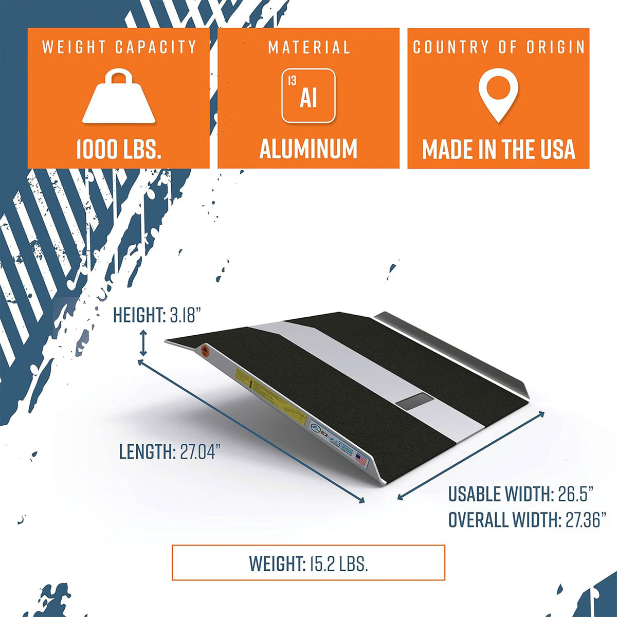 EZ-ACCESS TRAVERSE Curb Plate for Moving Cargo, Service Carts, and Wheelchairs