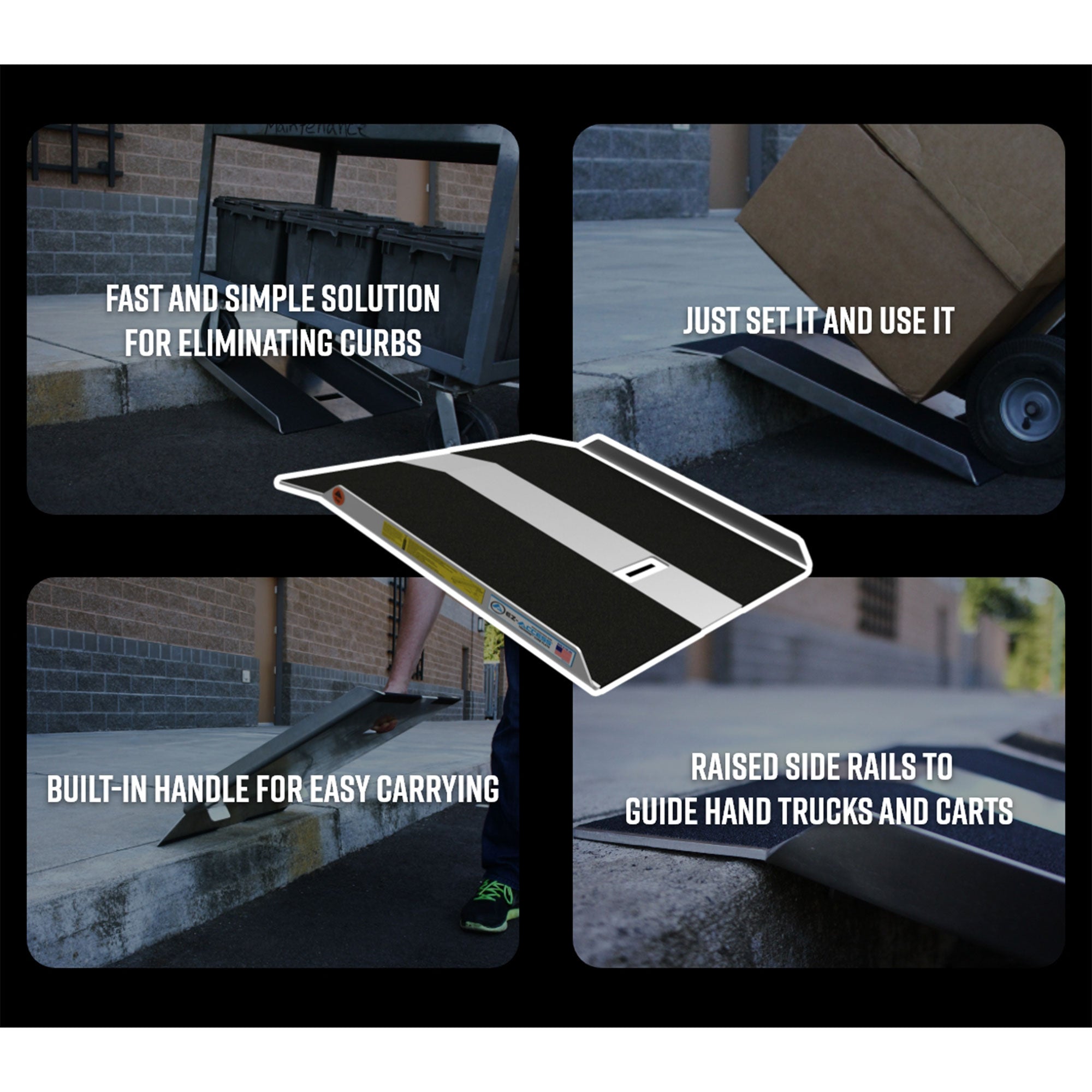 EZ-ACCESS Curb Plate for Moving Cargo, Service Carts, and Wheelchairs (Open Box) - VMInnovations