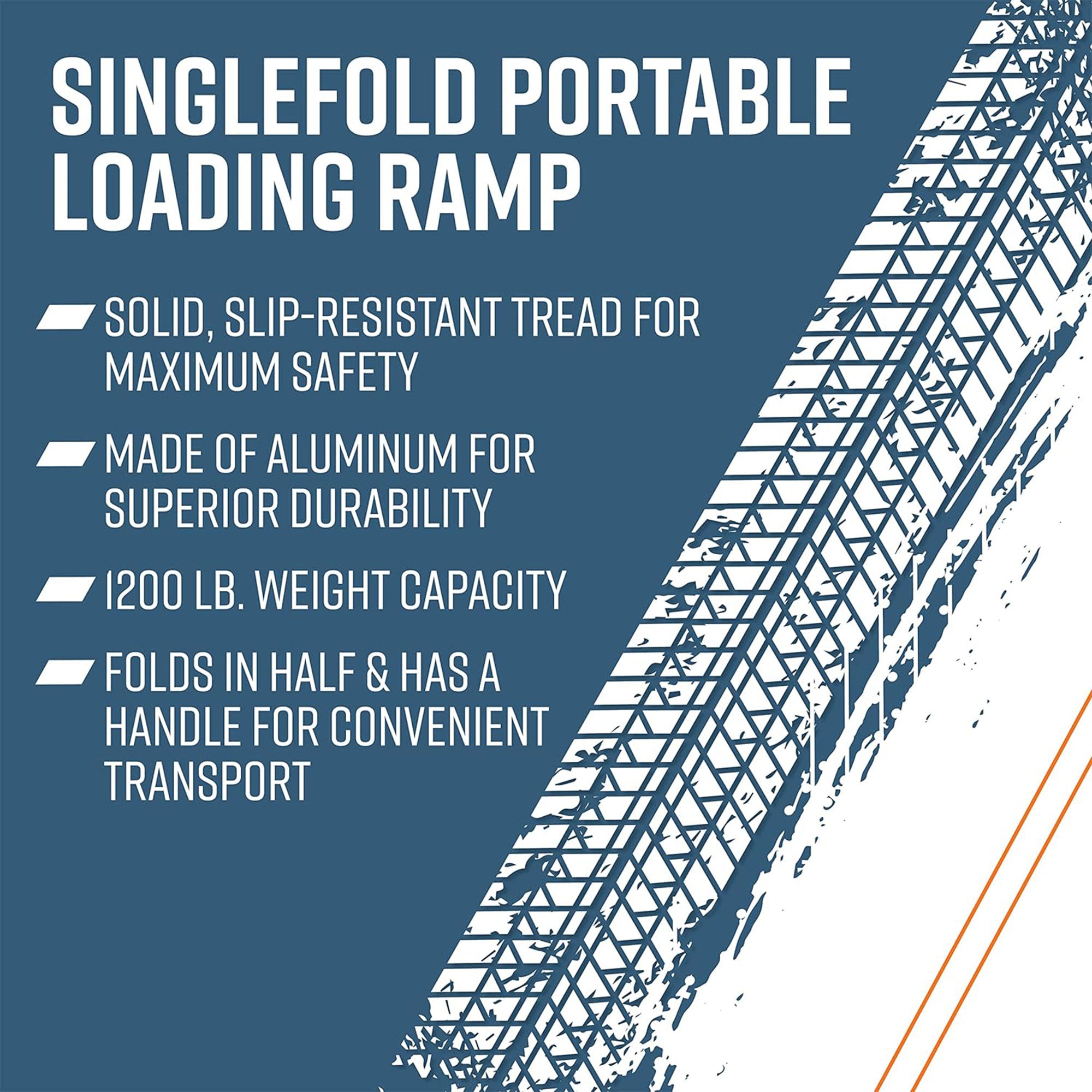 EZ-ACCESS 6ft Aluminum Singlefold Portable Loading Ramp, Silver (Open Box) - VMInnovations