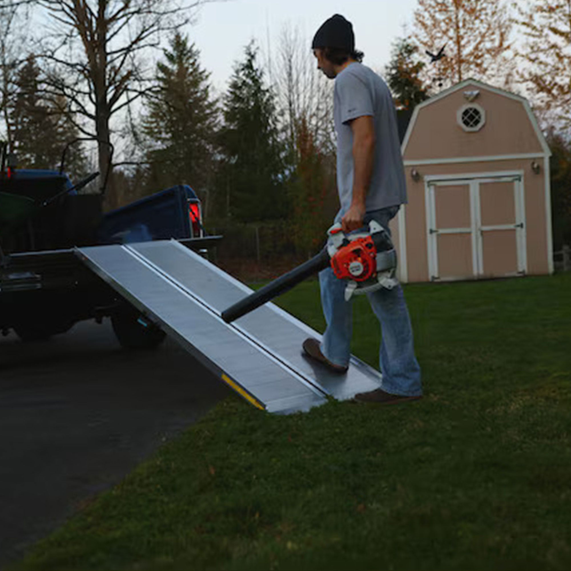 EZ-ACCESS 4 Foot Aluminum Singlefold Portable Loading Ramp, Silver (Open Box) - VMInnovations