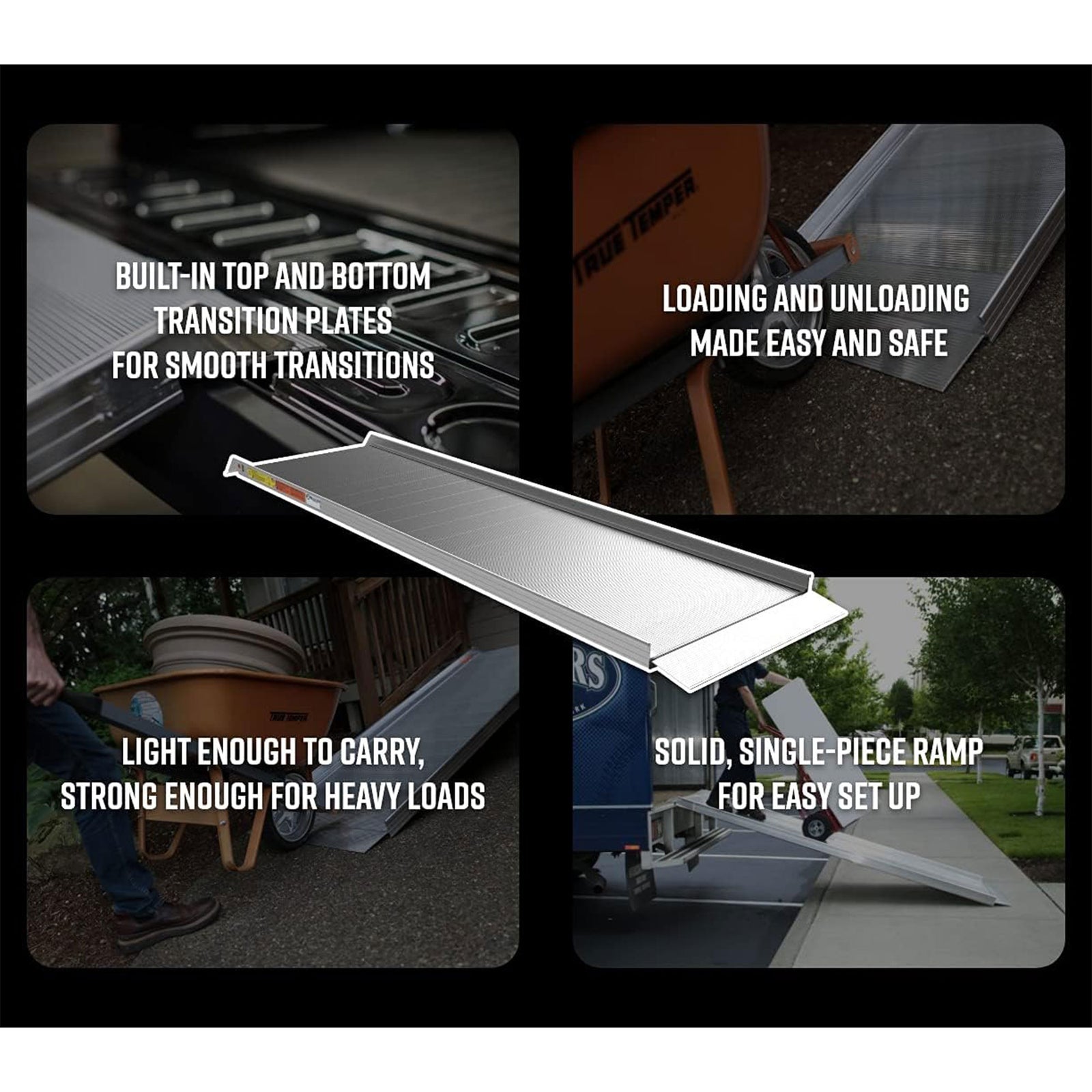 EZ-ACCESS TRAVERSE Aluminum Walk Ramp Wheel Kit with Reinforced Hook, Silver - VMInnovations