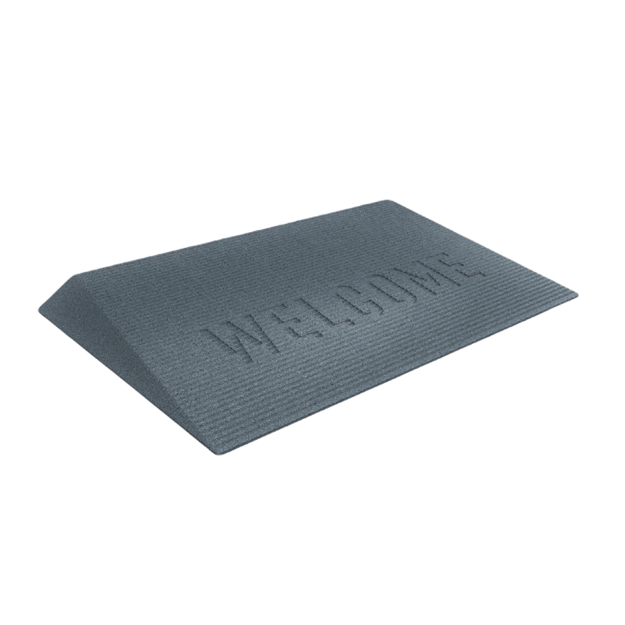 EZ-ACCESS TRANSITIONS 2.5" Non Slip Rectangular Rubber Angled Entry Mat, Black - VMInnovations