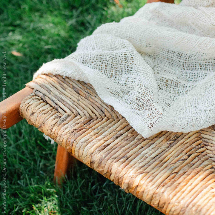 texxture Copenhagen Banana Tree Bark Chair, Wood Legs, Home Furniture, Natural - VMInnovations