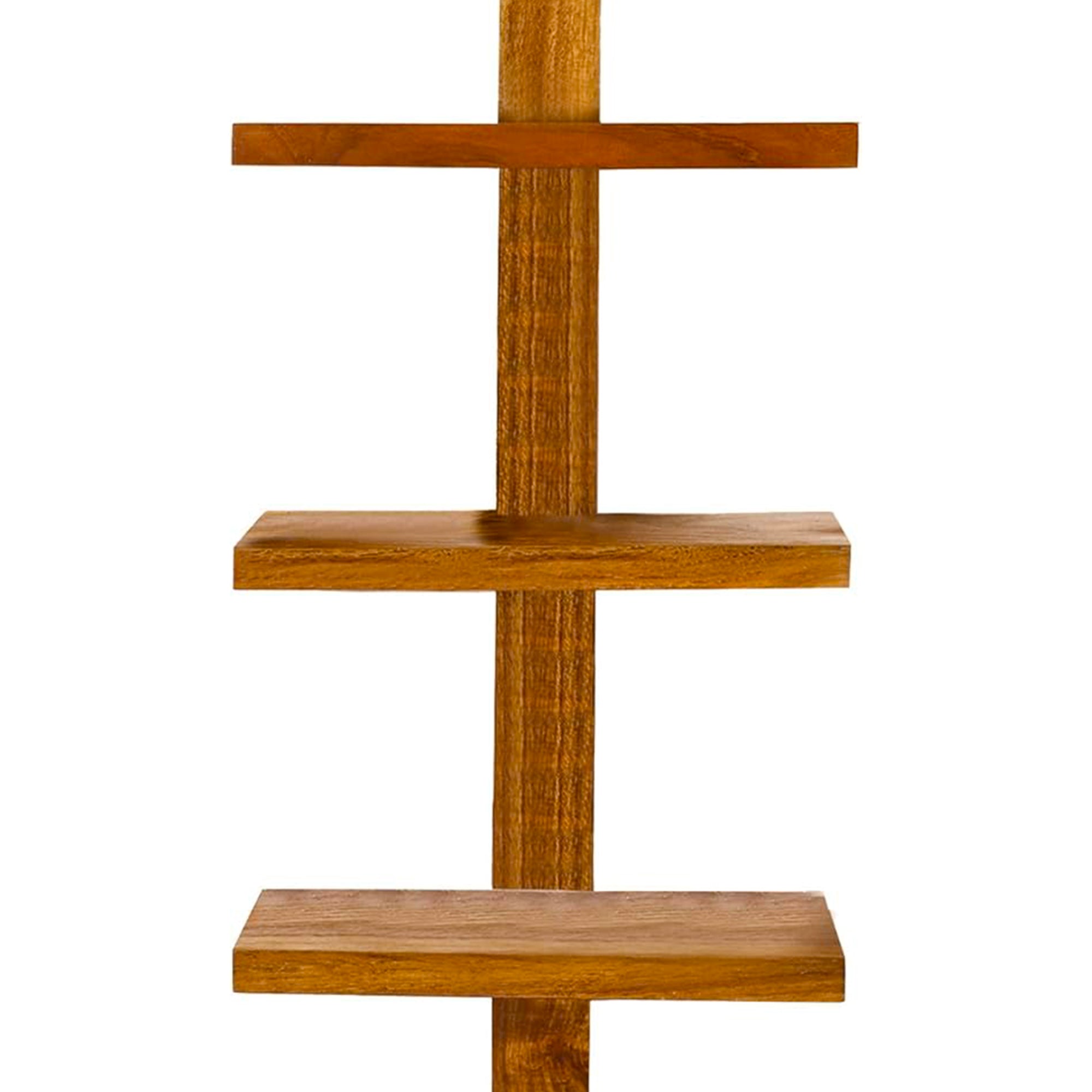 texxture 8 Shelf Floating Wall Shelves Column Shelving, Takara Large, Teak Wood - VMInnovations