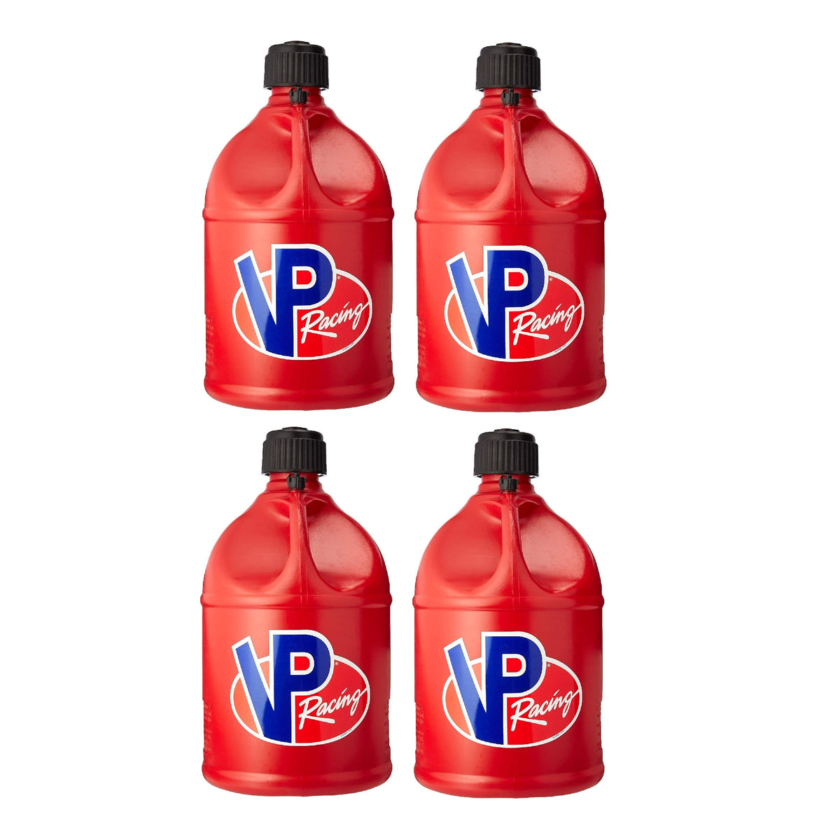 VP Racing 5.5 Gal. Round Plastic Motorsport Container Jug, Red (4 Pack)