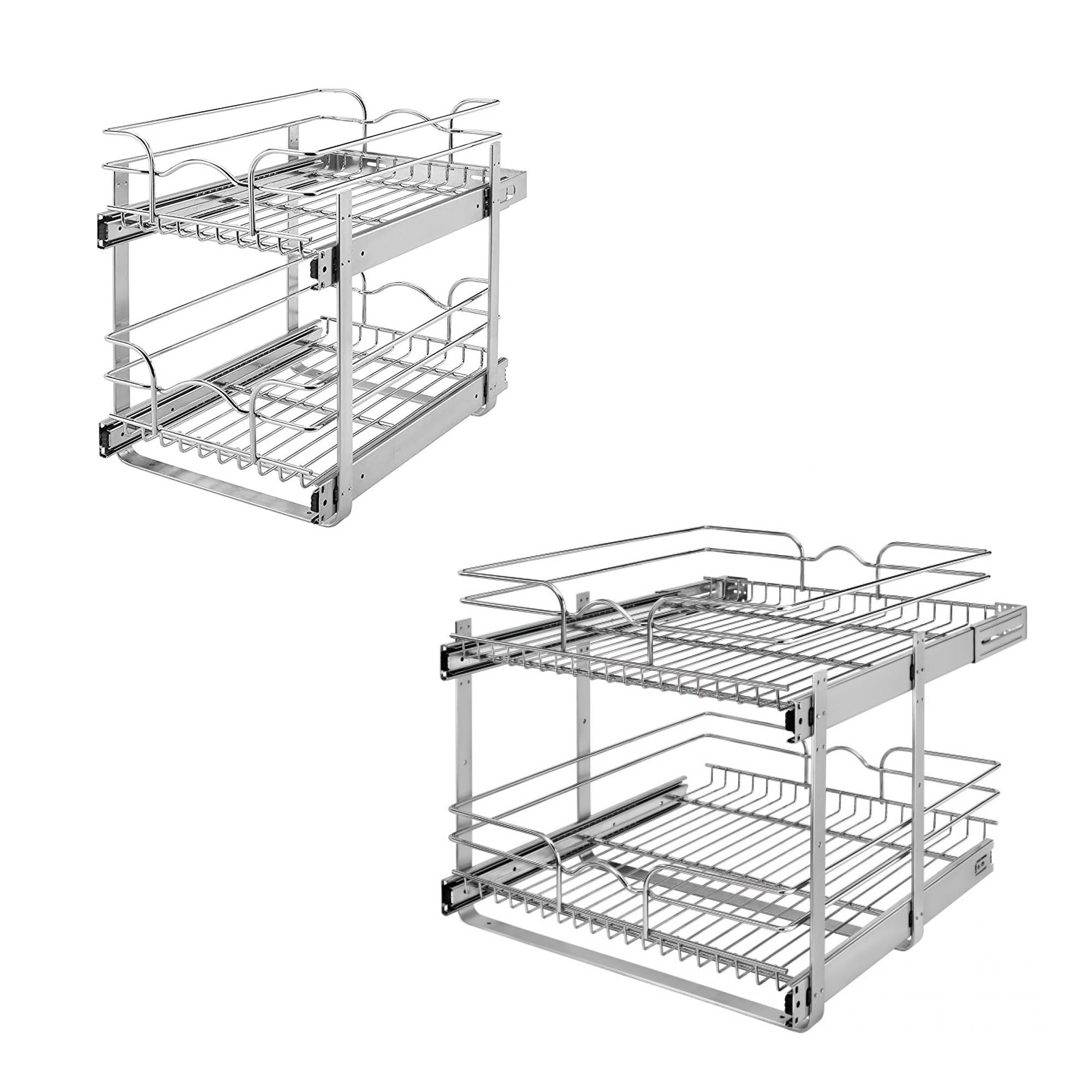 Rev-A-Shelf 2 Tier 21” & 18” Wire Basket PullOut Wire Basket Cabinet Organizers