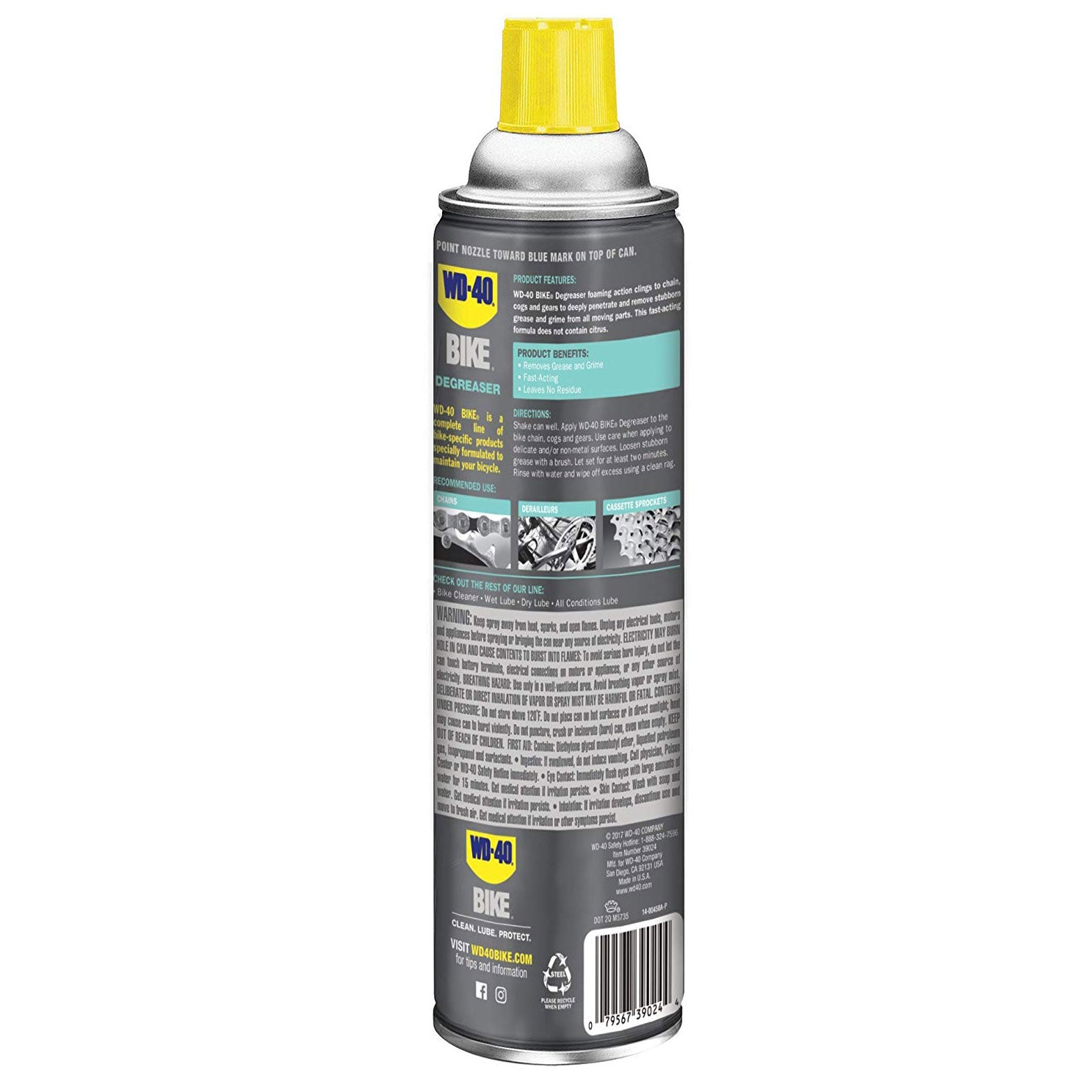 WD-40 Ounce Aerosol Foaming Fast Acting Bike Chain Cleaner & Degreaser (2 Pack)