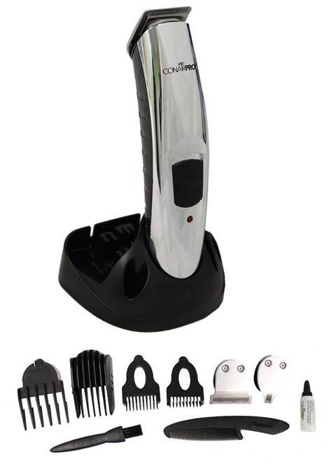 CONAIR Pro 11 Piece Chrome Electric Rechargeable MensTrimmer Grooming - Open Box