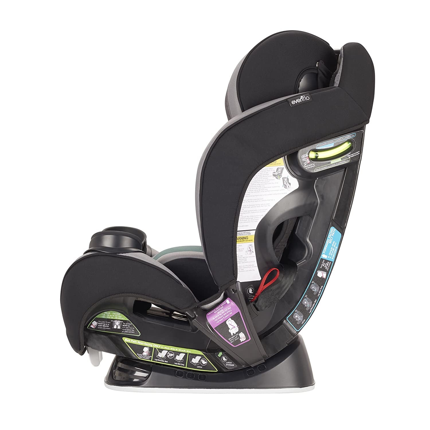 Evenflo EveryStage DLX All-in-1 Forward/Rear Facing Convertible Car Seat, Green
