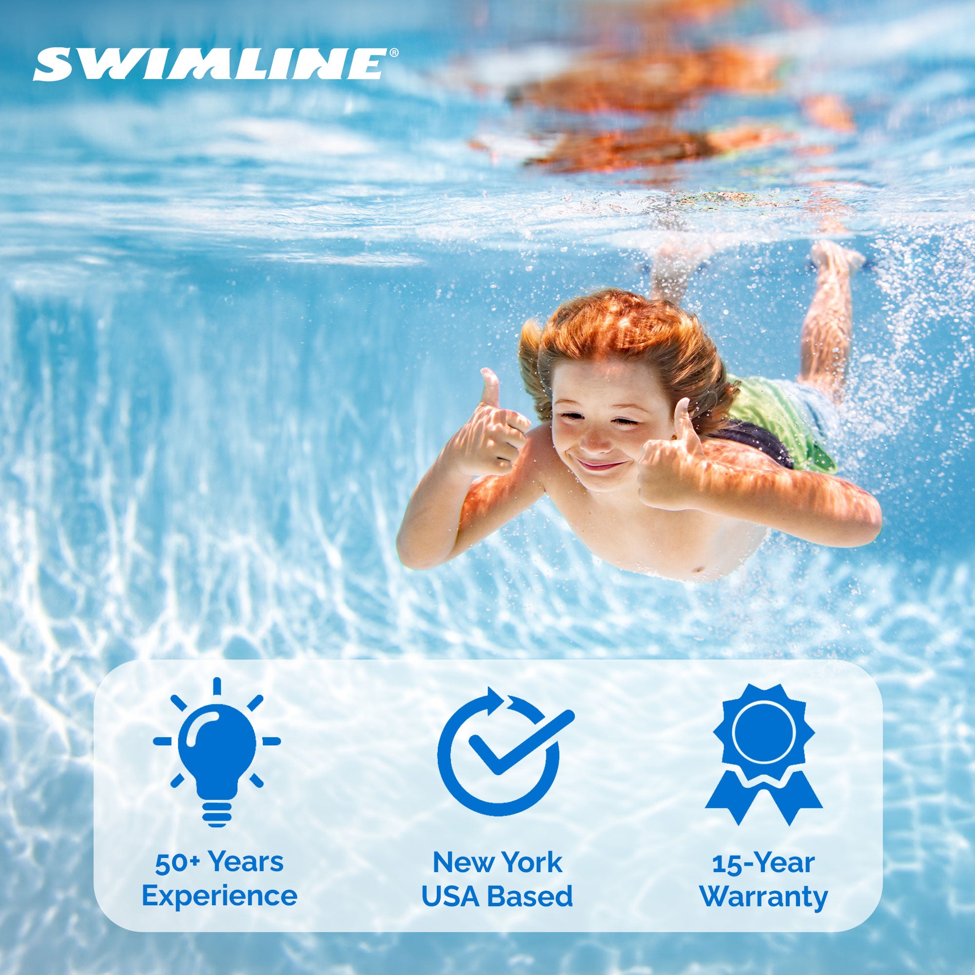 Swimline LI184820 18' Solid Blue Round Above Ground Swimming Pool Overlap Liner