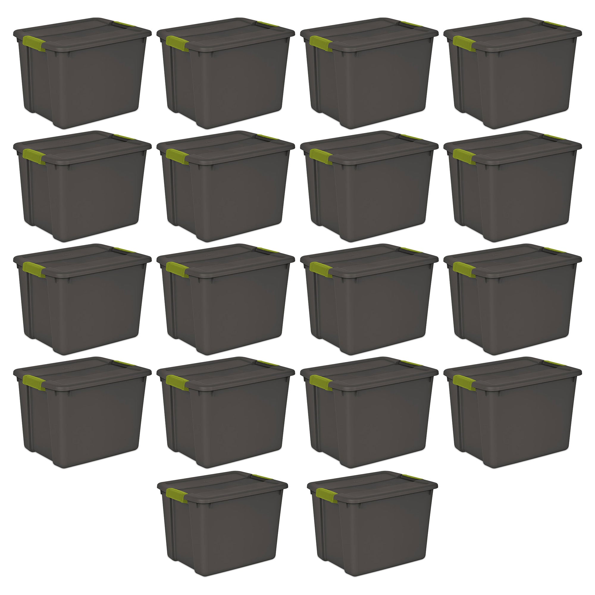 Sterilite 12 Gallon Versatile Rectangular Latch Tote w/ Handles, Gray (18 Pack) - VMInnovations