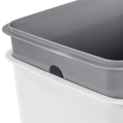 Sterilite 2.7 Gallon Rectangular Step On Trash Bin Wastebasket, White (2 Pack)