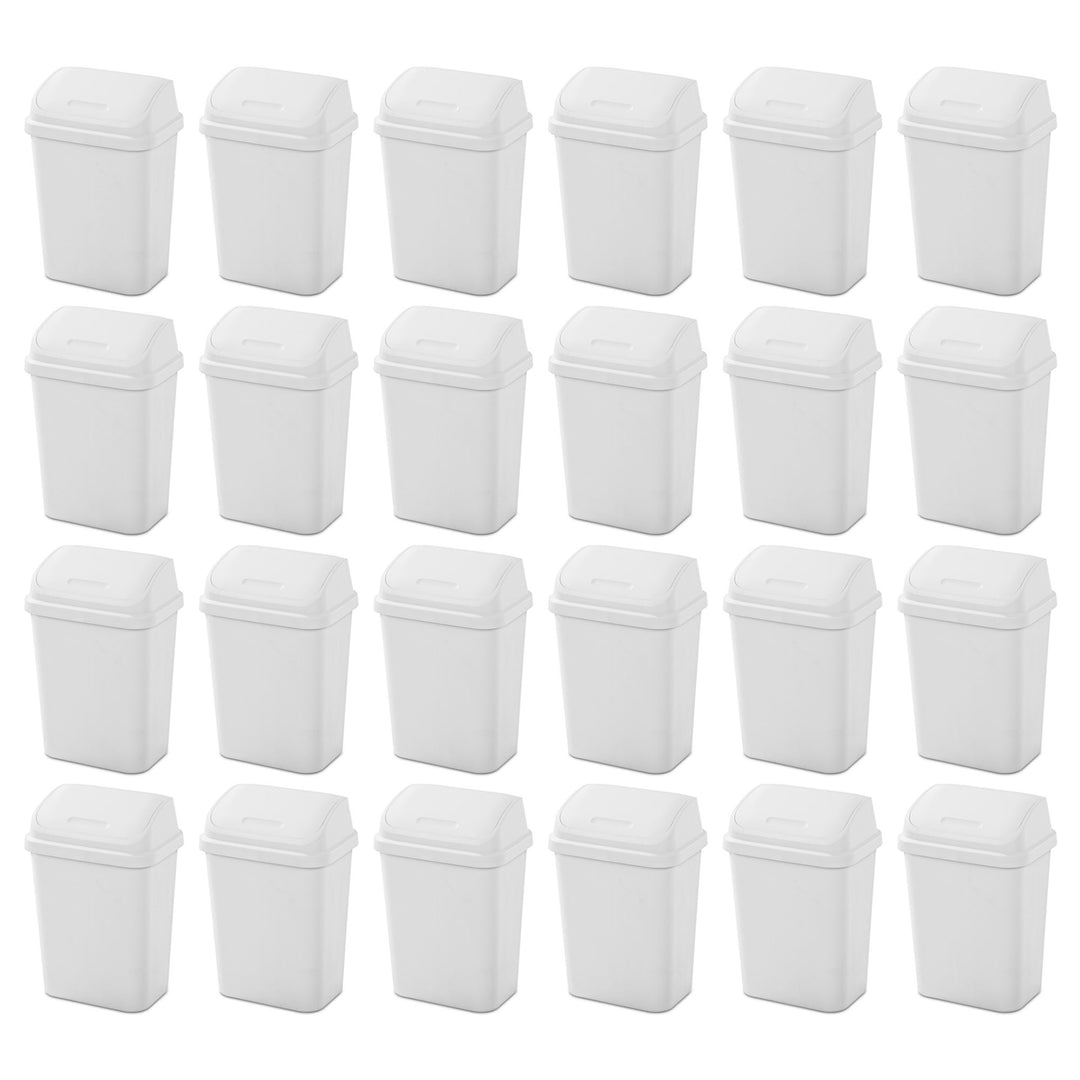 Sterilite 7.8 Gallon SwingTop Kitchen Wastebasket Trash Can, White (24 Pack) - VMInnovations