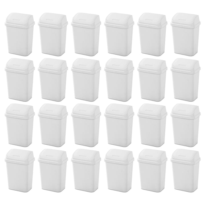 Sterilite 7.8 Gallon SwingTop Kitchen Wastebasket Trash Can, White (24 Pack) - VMInnovations