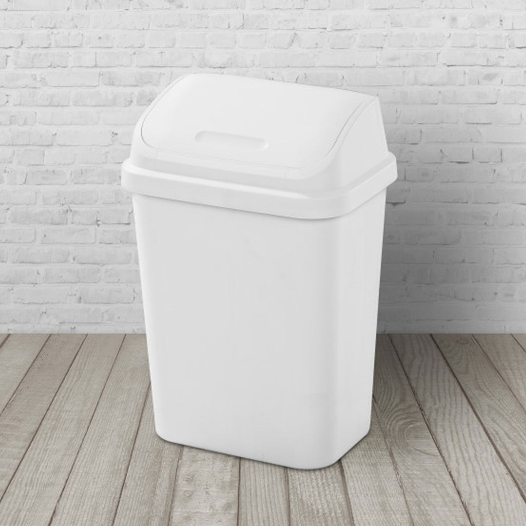 Sterilite 7.8 Gallon SwingTop Kitchen Wastebasket Trash Can, White (24 Pack) - VMInnovations