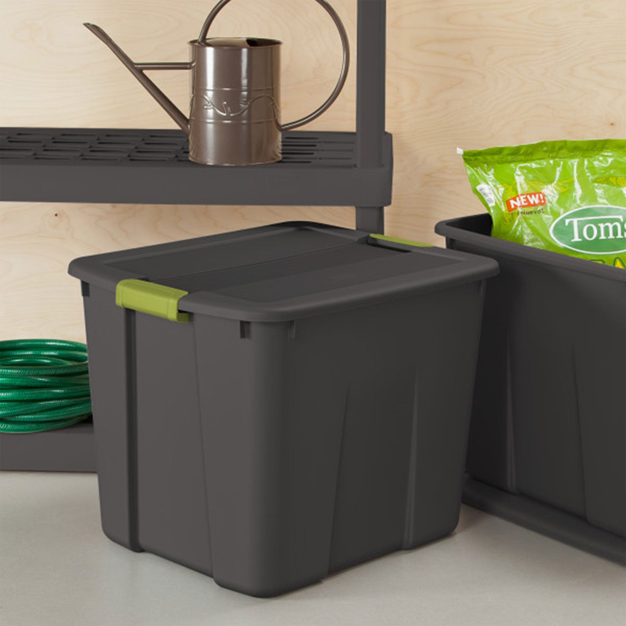 Sterilite 20 Gallon Stackable Plastic Storage Tote Bin with Lid, Gray (6 Pack) - VMInnovations
