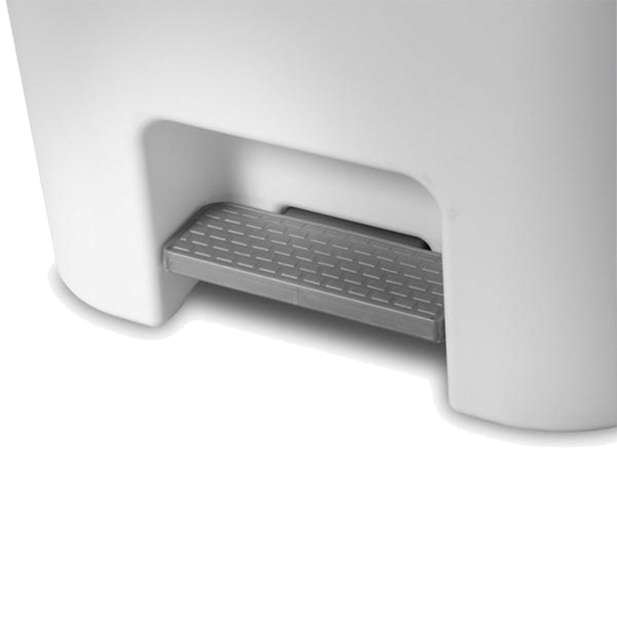 Sterilite 11.9 Gal Rectangle Step On Trash Kitchen Wastebasket, White (8 Pack)