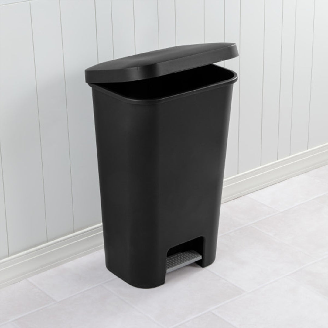 Sterilite 11.9 Gal Rectangle Step On Trash Kitchen Wastebasket, Black (4 Pack) - VMInnovations