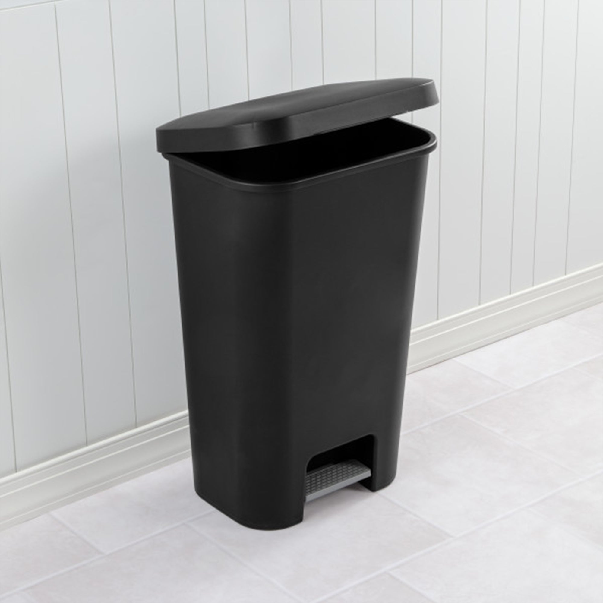 Sterilite 11.9 Gal Rectangle Step On Trash Kitchen Wastebasket, Black (4 Pack) - VMInnovations