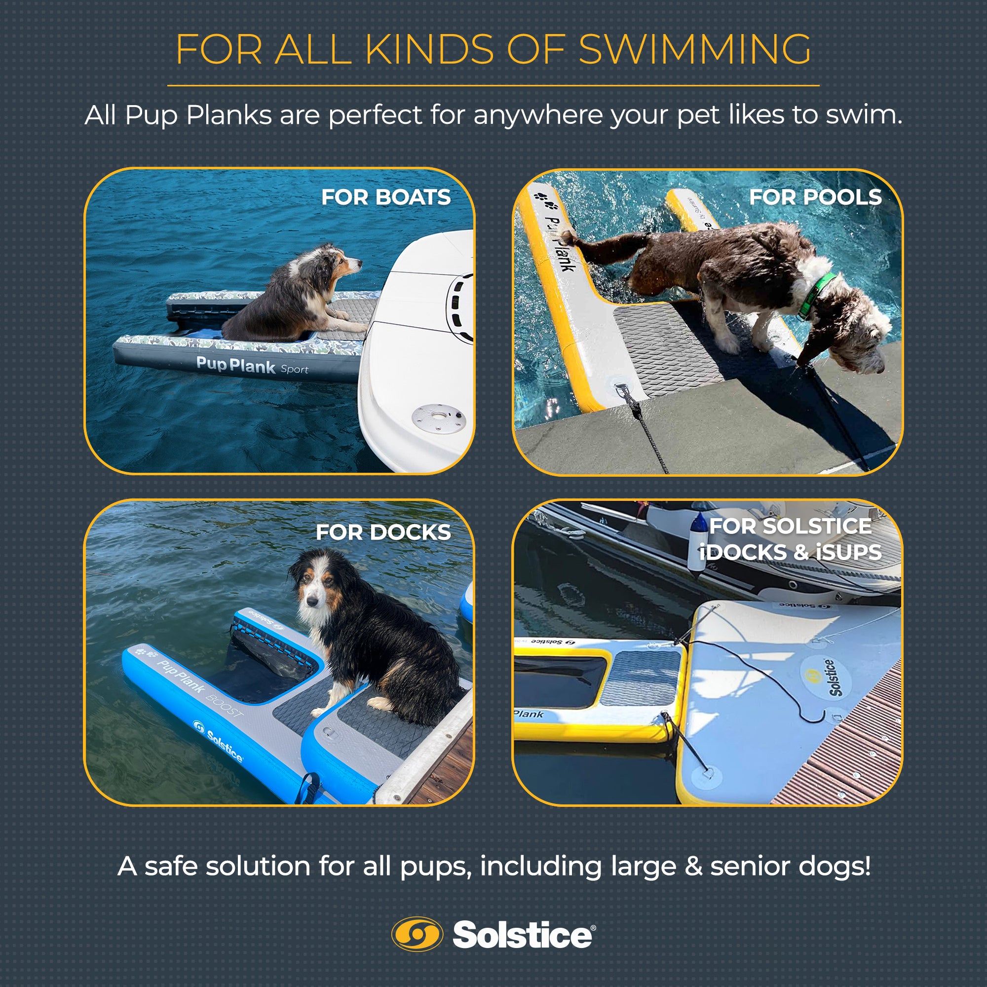 Solstice Original Inflatable Pup Plank Dog Float Floating Ramp Ladder for Pools - VMInnovations